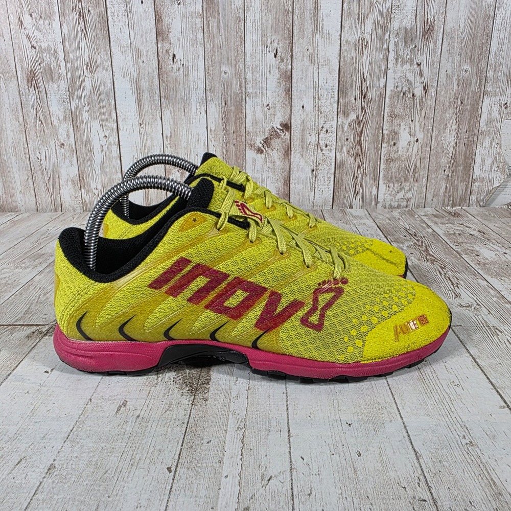 Inov-8 F-Lite 195 Precision Fit Womens 8 Yellow Pink Training Shoes Sneakers